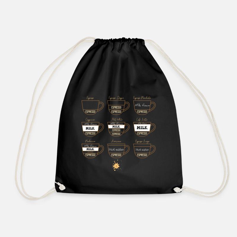 0222 Kaffee | Sammlung | Kaffeeliebhaber - Turnbeutel - Schwarz