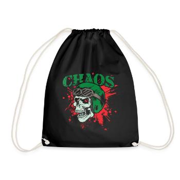 Totenkopf - Turnbeutel - Schwarz - Vorne
