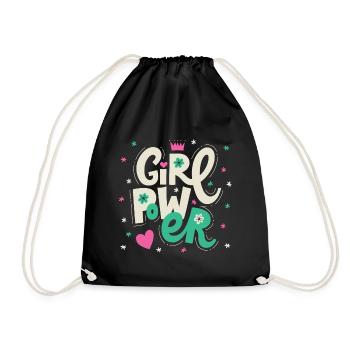 Girl Power - Turnbeutel - Schwarz - Vorne