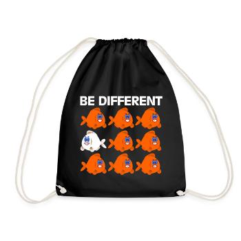 Être différent énonciations drôle poissons bande dessinée bande dessinée - Sac de sport léger - noir - Devant