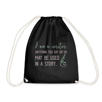 0267 History | Author | Writer | story - Drawstring Bag - black - Front