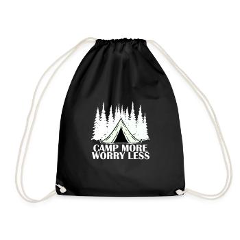 Camping Forest Camp More Worry Less - Drawstring Bag - black - Front