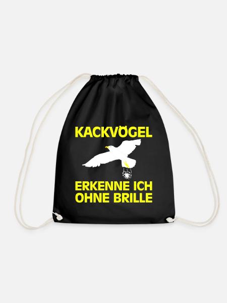 Geschenkideen Lustige Tiere Sprüche Vögel Weiß - Turnbeutel - Schwarz