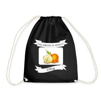 Oily onion on Kölsch, Cologne, dialect - Drawstring Bag - black - Front