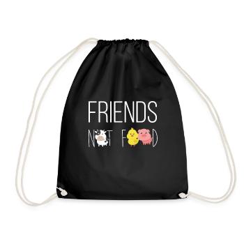 FRIENDS NOT FOOD - Drawstring Bag - black - Front