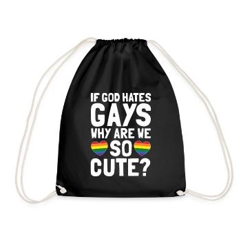 LGBT Gott hasst schwule Regenbogen Herz - Turnbeutel - Schwarz - Vorne