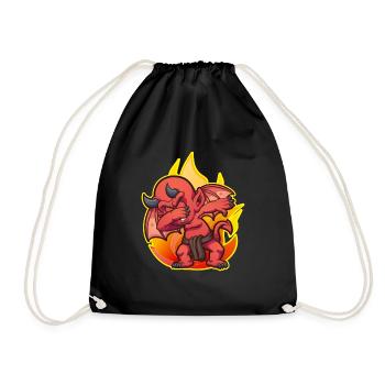 Dabbing Devil Dab Debben Dance Dancing Gift Idea - Drawstring Bag - black - Front