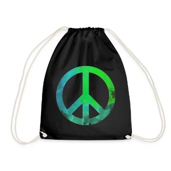 Symbole de cadeau coloré aquarelle paix bleu bleu - Sac de sport léger - noir - Devant