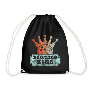 Bowling King Cones Bowling Bowler - Drawstring Bag - black - Front