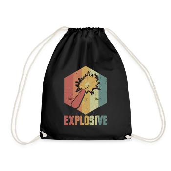 Dynamite Explosion Retro Cool Gift - Drawstring Bag - black - Front
