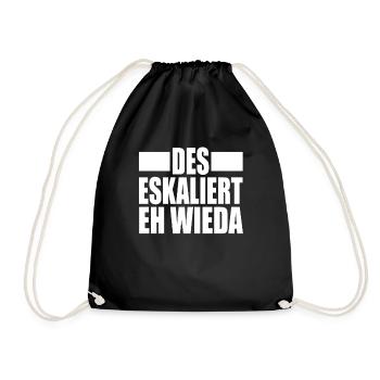 DES ESKALIERT EH WIEDA - Turnbeutel - Schwarz - Vorne