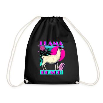 Llama Beach - Drawstring Bag - black - Front