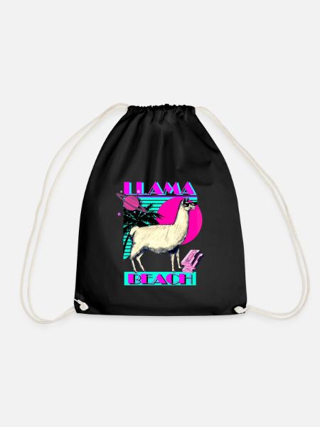 Llama Beach - Turnbeutel - Schwarz
