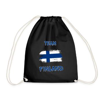 Team Finland / Gift Helsinki Turku Suomi - Drawstring Bag - black - Front