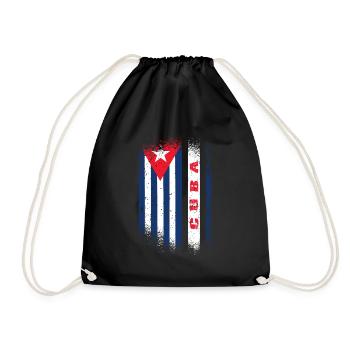 Kuba Flagge / Cuba Geschenk Karibik Havanna - Turnbeutel - Schwarz - Vorne