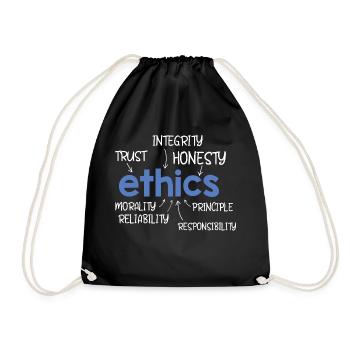 Ethics Word Description - Drawstring Bag - black - Front