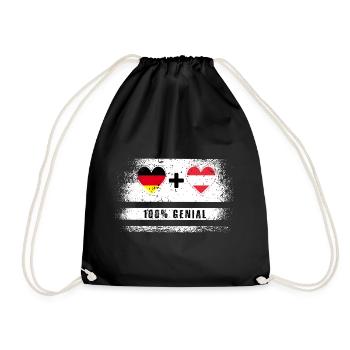 Deutschland und Österreich 100% genial / Geschenk - Turnbeutel - Schwarz - Vorne