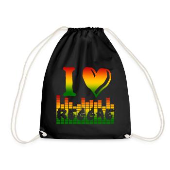 I Love Reggae Rainbow - Drawstring Bag - black - Front