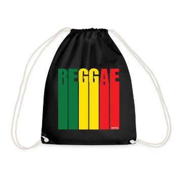 Reggae Color Block Banner - Drawstring Bag - black - Front