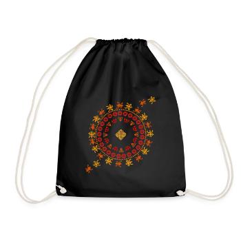 Muster, Aborigines, Australien - Turnbeutel - Schwarz - Vorne