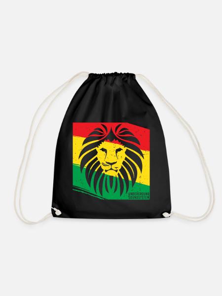 Löwe im Rasta Stil - Turnbeutel - Schwarz