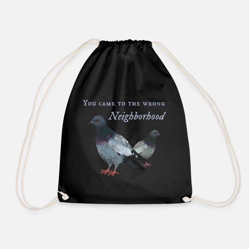 Pigeon in the wrong neighborhood - Drawstring Bag - black