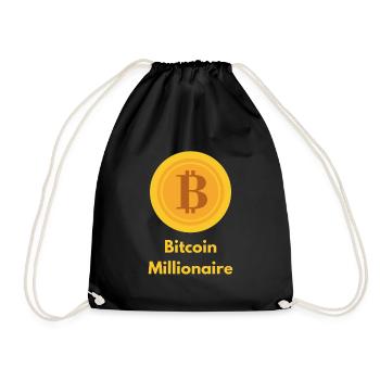 Bitcoin Millionaire Bitcoin Millionaire FUN WEAR - Drawstring Bag - black - Front