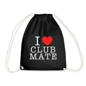 I Love Club Mate - Turnbeutel - Schwarz - Vorne