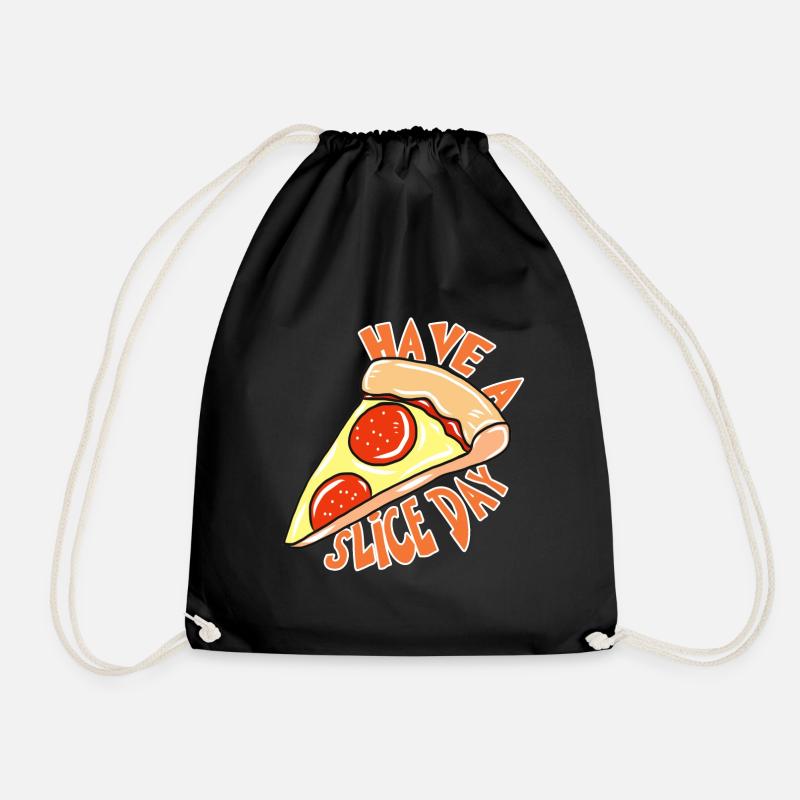 Pizza - Turnbeutel - Schwarz