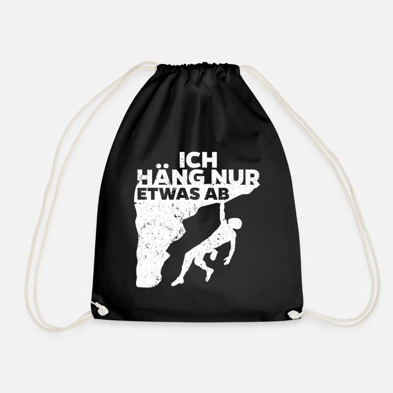 Klettern Boulder Bergsteigen Lustige Sprüche Sport - Turnbeutel - Schwarz