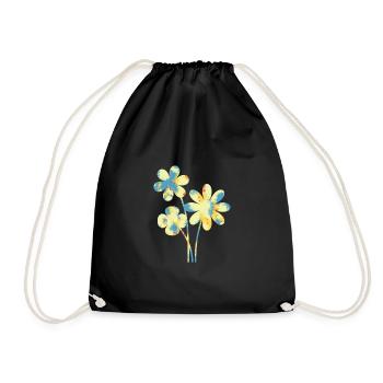 Blume - Turnbeutel - Schwarz - Vorne