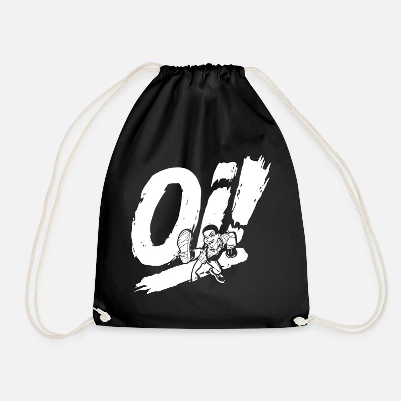 Oi! – Skinhead (white) - Turnbeutel - Schwarz