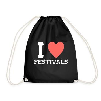 I love Festivals - Drawstring Bag - black - Front
