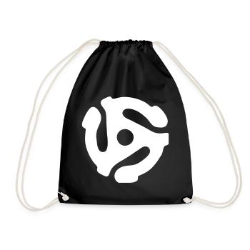 45 rpm vinyl adapter - Drawstring Bag - black - Front