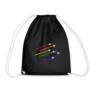 LGBT Cabin Crew Aviation CSD Gay Pride - Drawstring Bag - black - Front