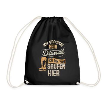 Dirndl - Turnbeutel - Schwarz - Vorne