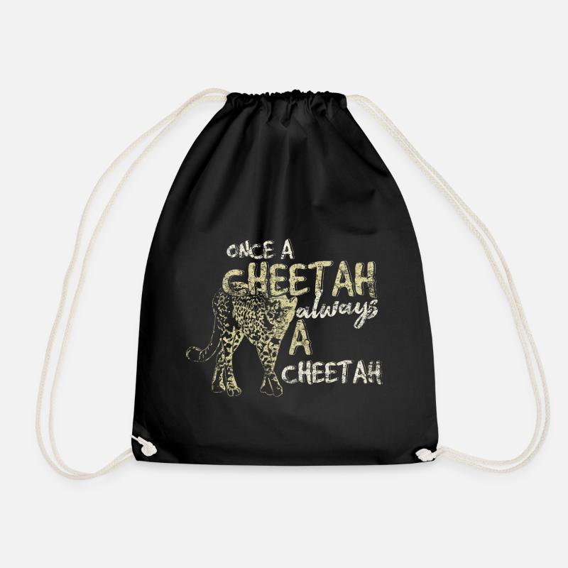 cheetah - Drawstring Bag - black