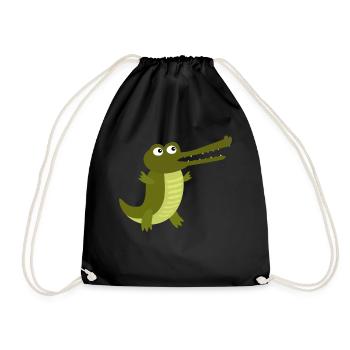 Crocodile Crocodiles Lézard Alligator Animaux De La Jungle - Sac de sport léger - noir - Devant