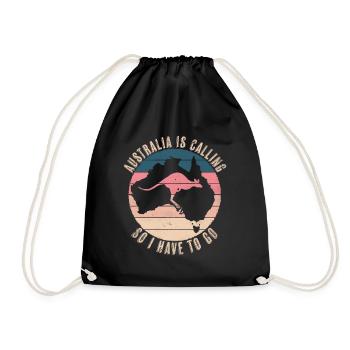 Australie - L'appel de l'Australie - Kangourou - Sac de sport léger - noir - Devant