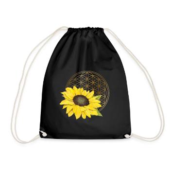 Blume des Lebens - Turnbeutel - Schwarz - Vorne