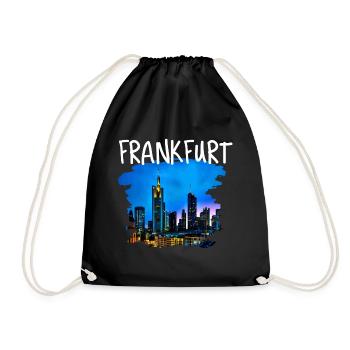Frankfurt skyline - Drawstring Bag - black - Front