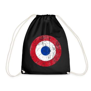 Paraguay air force roundel Fliegerabzeichen - Drawstring Bag - black - Front