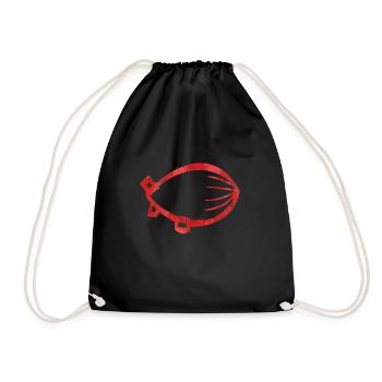 roter Zeppelin - Turnbeutel - Schwarz - Vorne