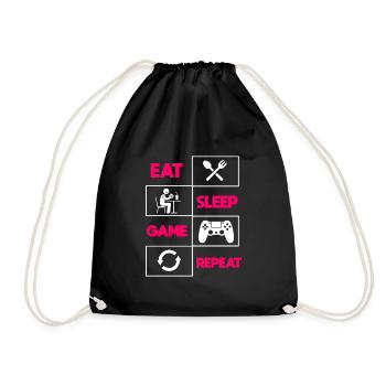 Manger dormir jeu répéter - Sac de sport léger - noir - Devant