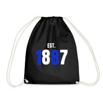 Est. 1887 Blau Weiss Fußball Club (Geschenkidee) - Turnbeutel - Schwarz - Vorne