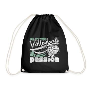 Volleyball passion - Drawstring Bag - black - Front