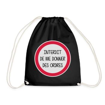 Interdit de me donner des ordres - Enfant - Bébé - Sac de sport léger - noir - Devant