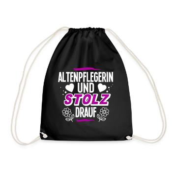 Altenpflegerin - Turnbeutel - Schwarz - Vorne