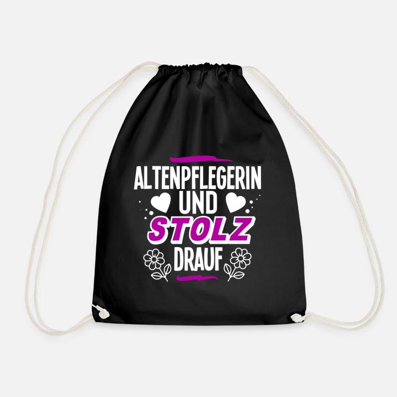 Altenpflegerin - Turnbeutel - Schwarz