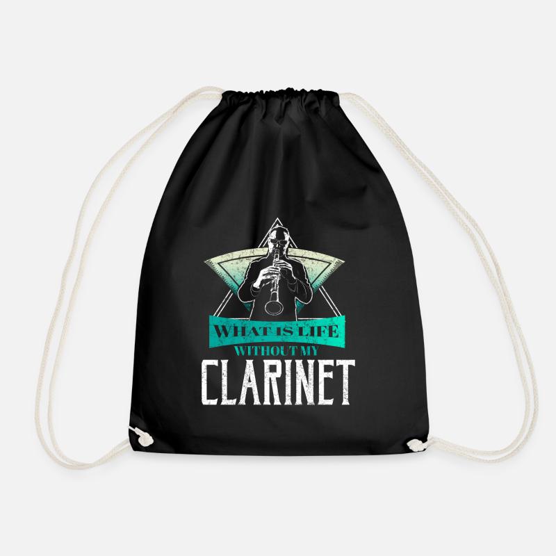 Klarinette Leben Geschenk - Turnbeutel - Schwarz